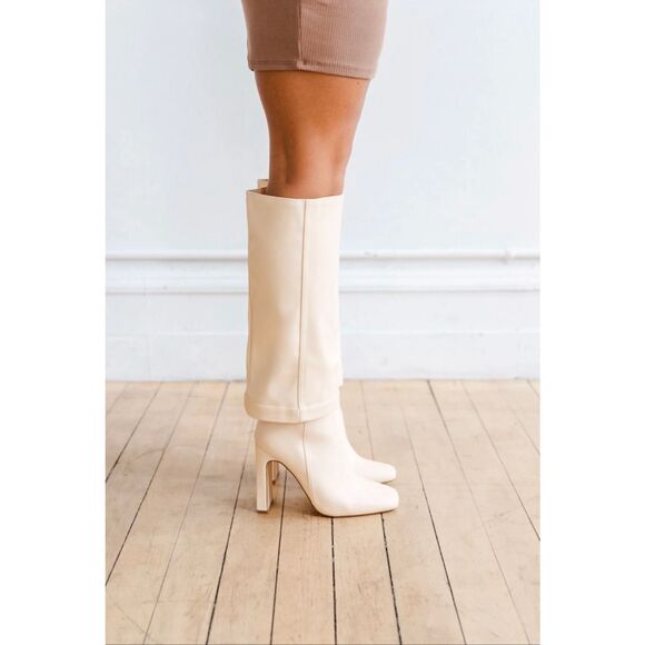 NEW Lulus Lorlia Almond Square Toe Knee High Boots 8 - Picture 1 of 12
